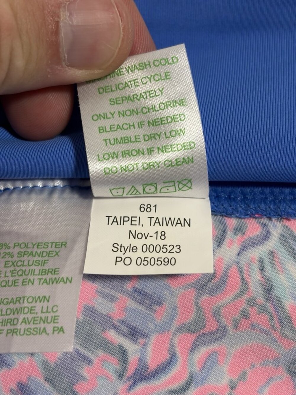 Lilly Pulitzer Luxletic Leggings Womens M Navy Floral Seashell Crop Pink Blue - Picture 7 of 11